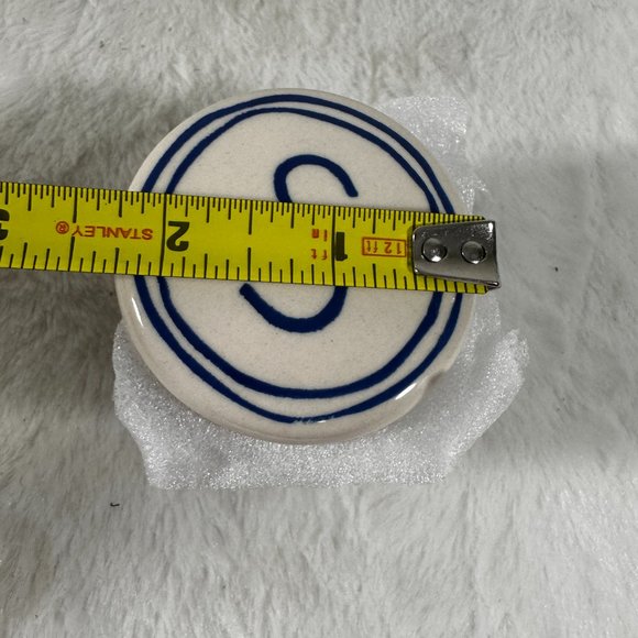 C.R. Gibson Flourish Monogram Letter 'S' Ceramic Trinket and Jewelry Box NIB - Picture 8 of 9